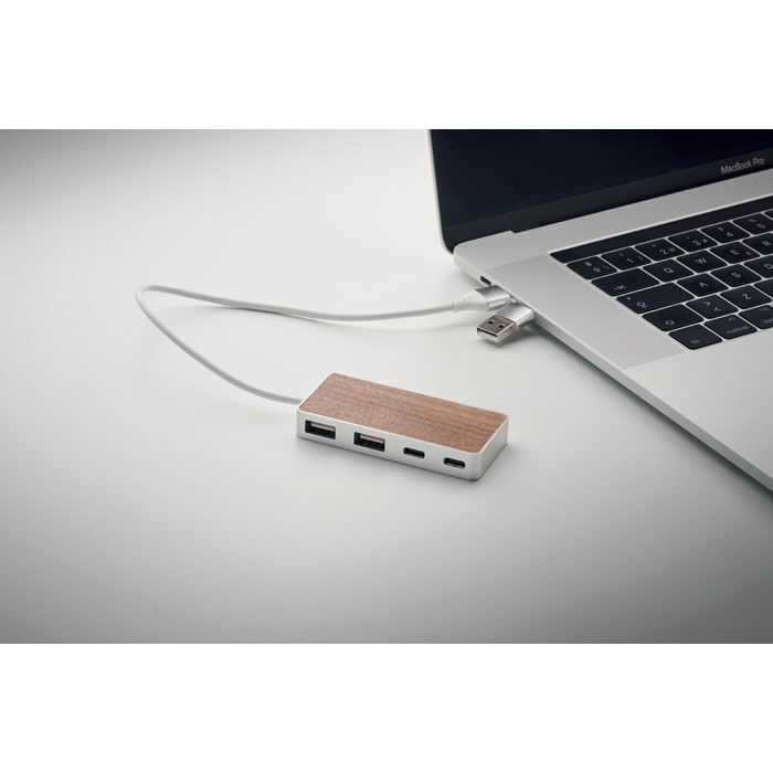 4 Port USB-Hub UBAH - holz-523