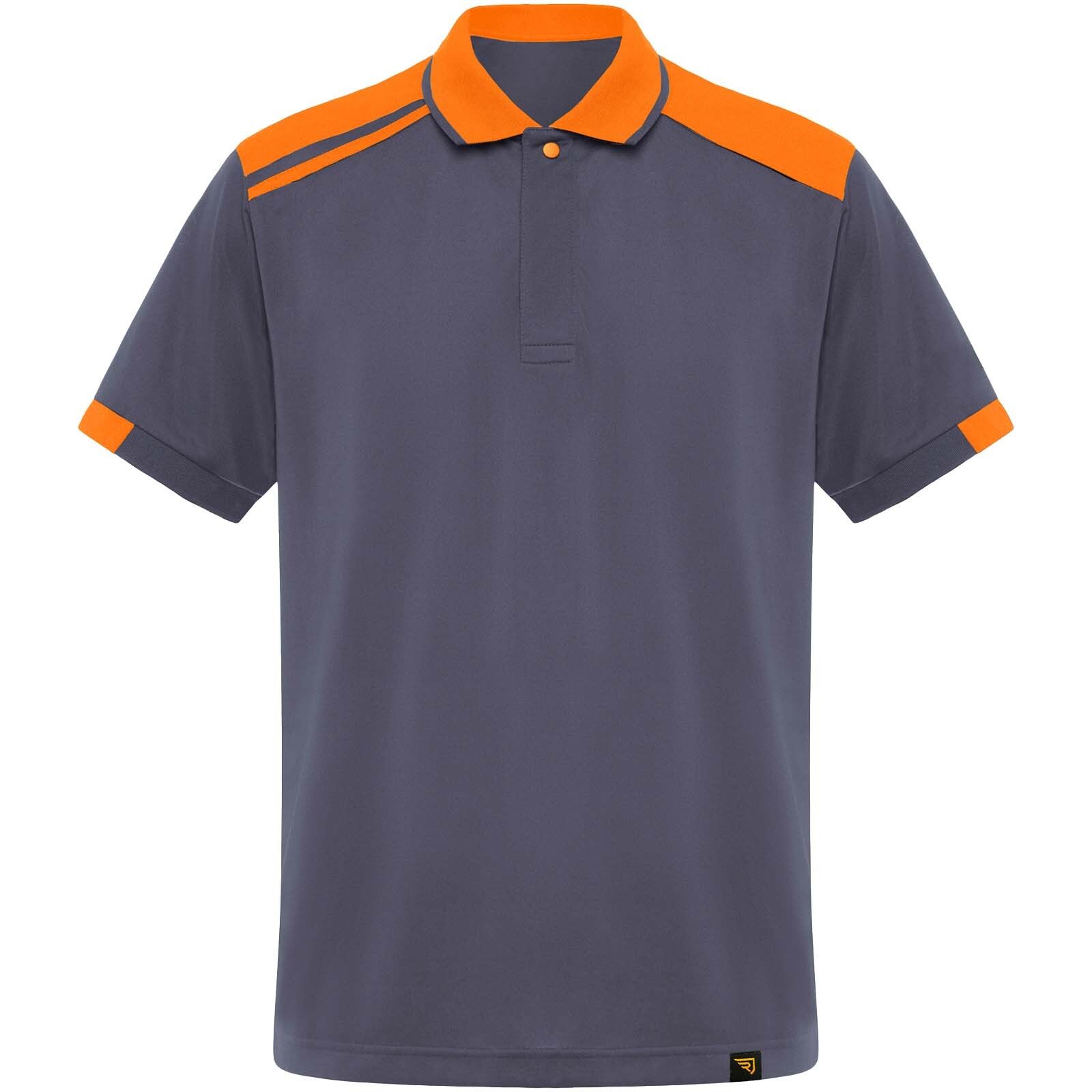 Samurai Kurzärmeliges Poloshirt mit antibakterieller Wirkung, 160 g/m2, unisex  - blei -  orange-822