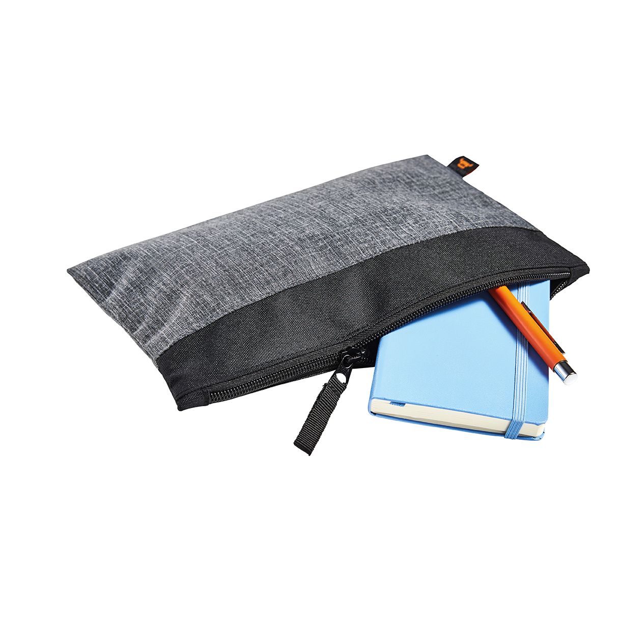 Reißverschluss-Tasche ELEGANCE - schwarz-grau meliert-802