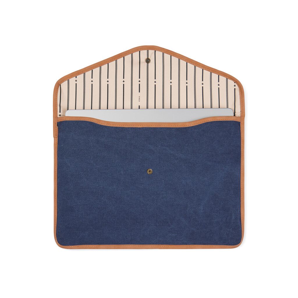 VINGA Bosler 14" Laptop-Tasche aus GRS recyceltem Canvas - navy blau-643