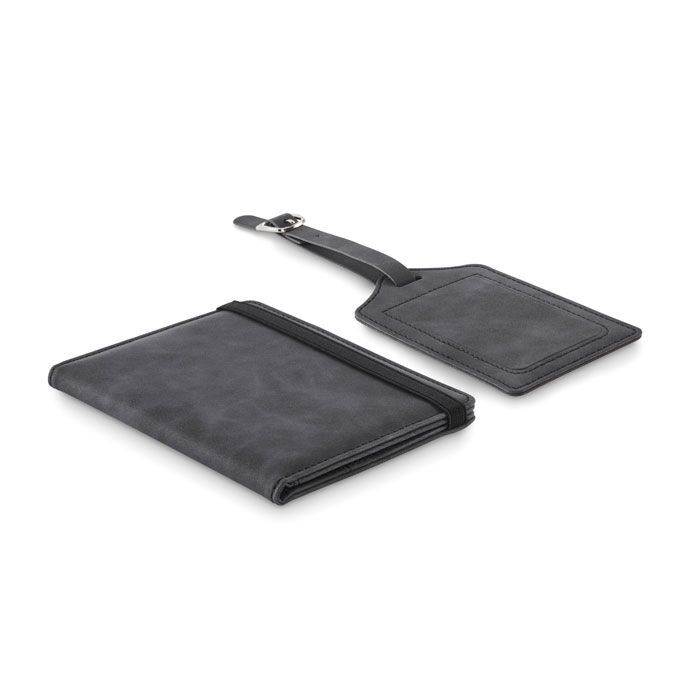 Set Reisepass & Kofferanhänger JETTAG - steingrau-94