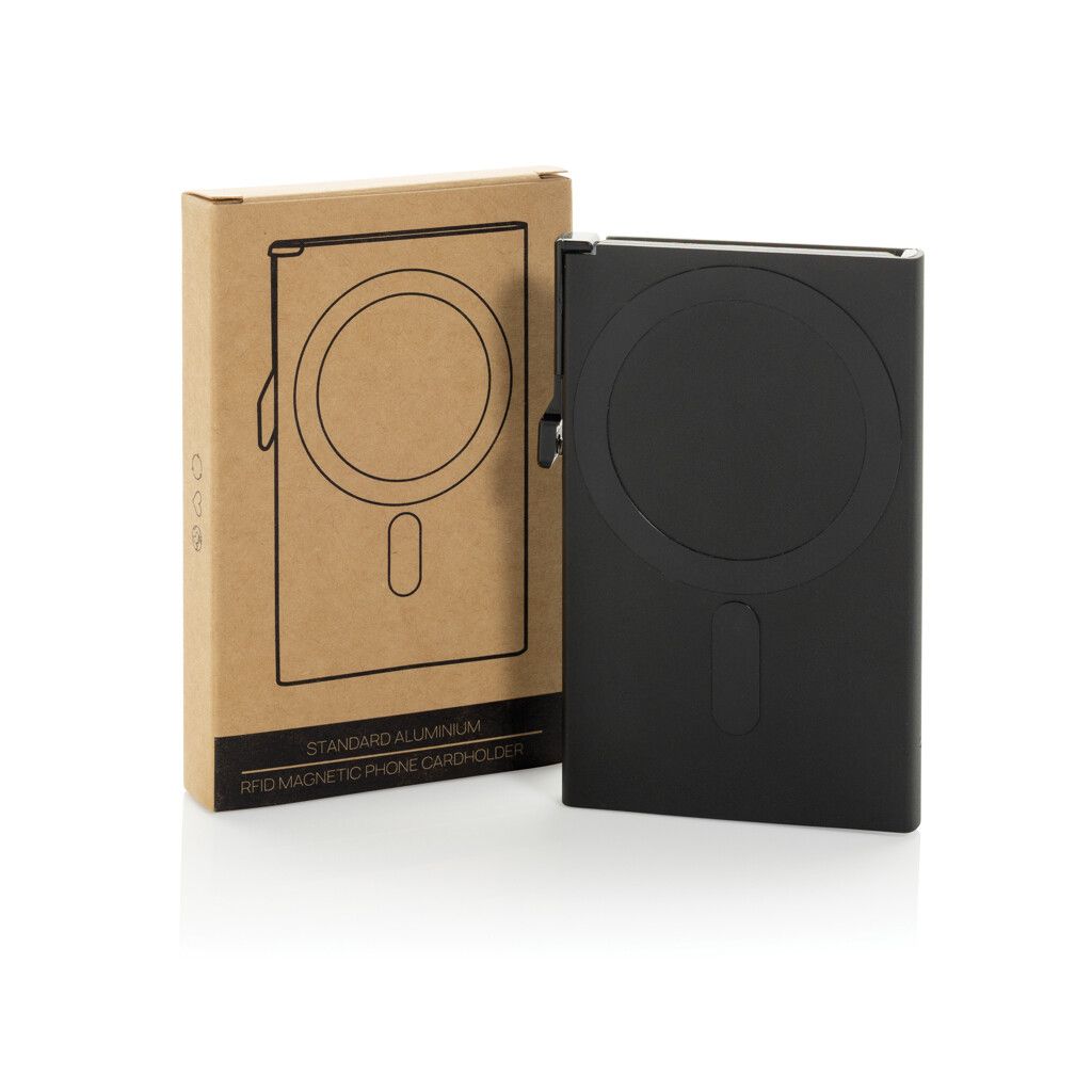Magnetischer RFID-Kartenhalter aus Aluminium für Smartphones - schwarz-91