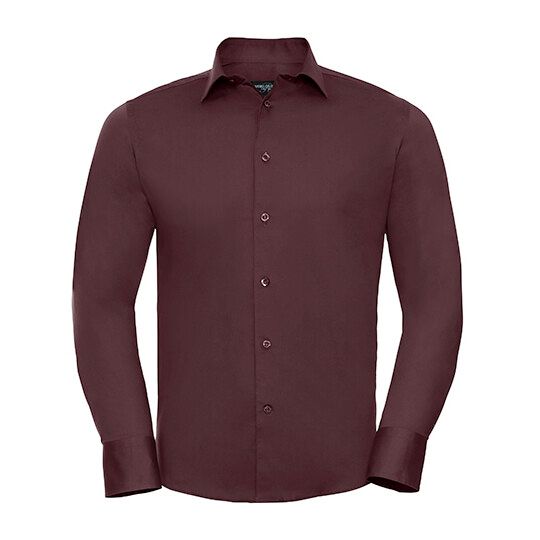 Men's Long Sleeve Fitted Stretch Shirt - port-573