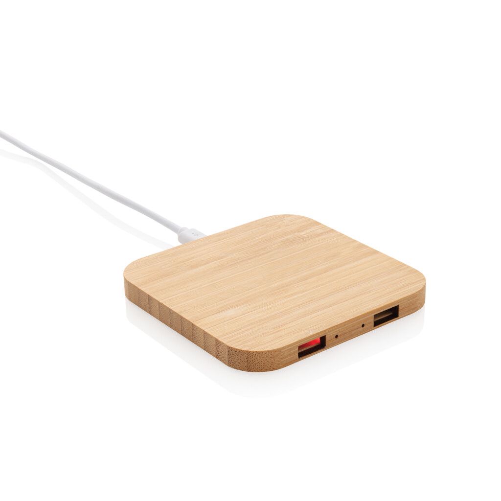 5W-Wireless-Charger aus Bambus mit USB - braun-495