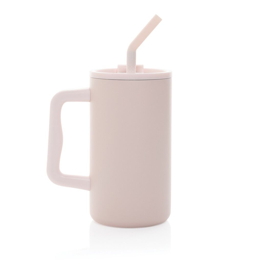 Cube Becher aus RCS recyceltem Stahl 800ml - rosa-385