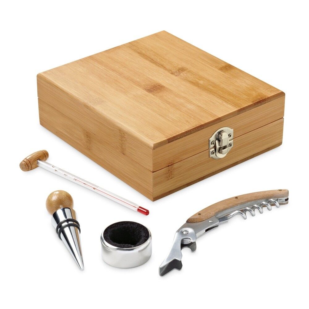 CABERNET Weinset aus Bambus, Zink und Edelstahl - natur-230