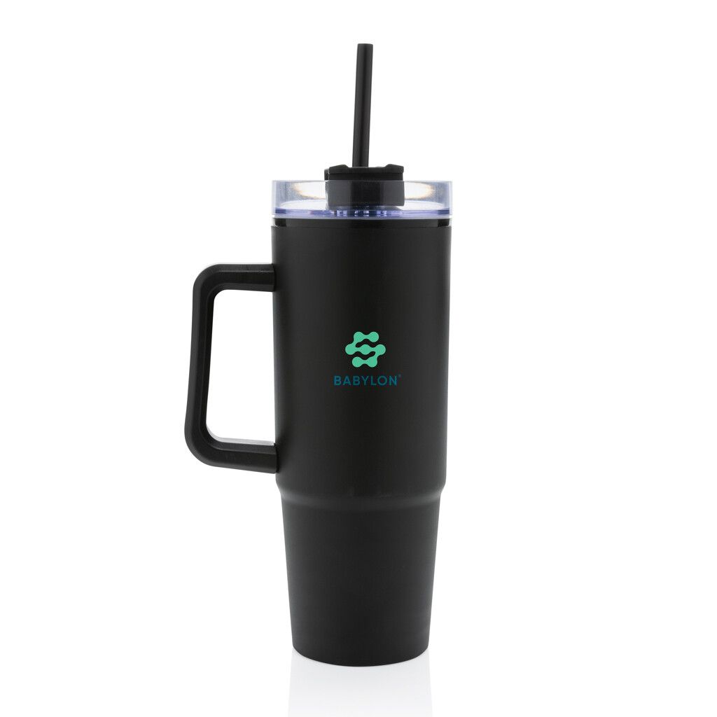 Tana Becher aus RCS recyceltem Kunststoff mit Griff 750ml - schwarz-980