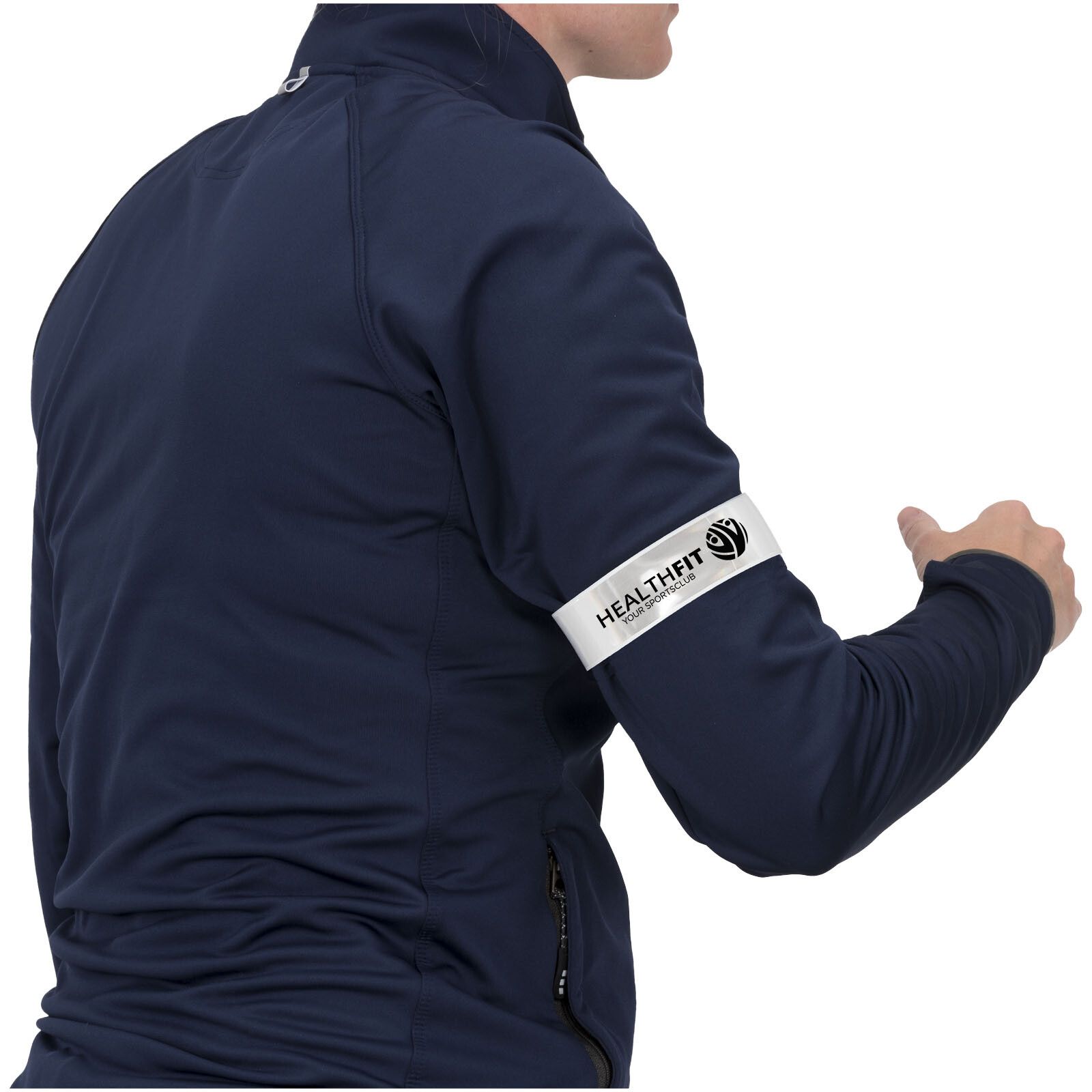 RFX Mats 38 cm reflektierendes TPU Sicherheits-Schnapparmband - weiss-951