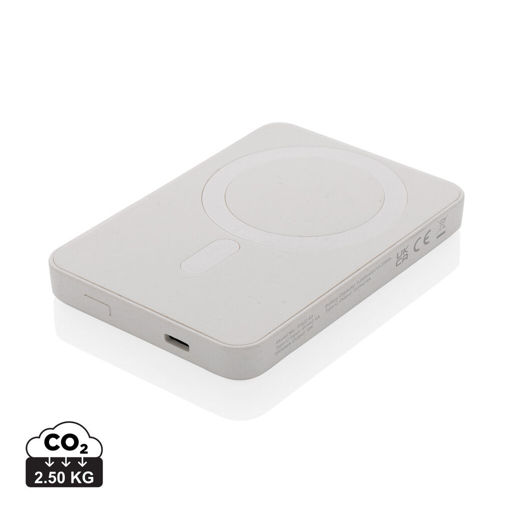 Magnetix 5.000mAh magnetische Powerbank aus RCS recycel. ABS - weiß-240