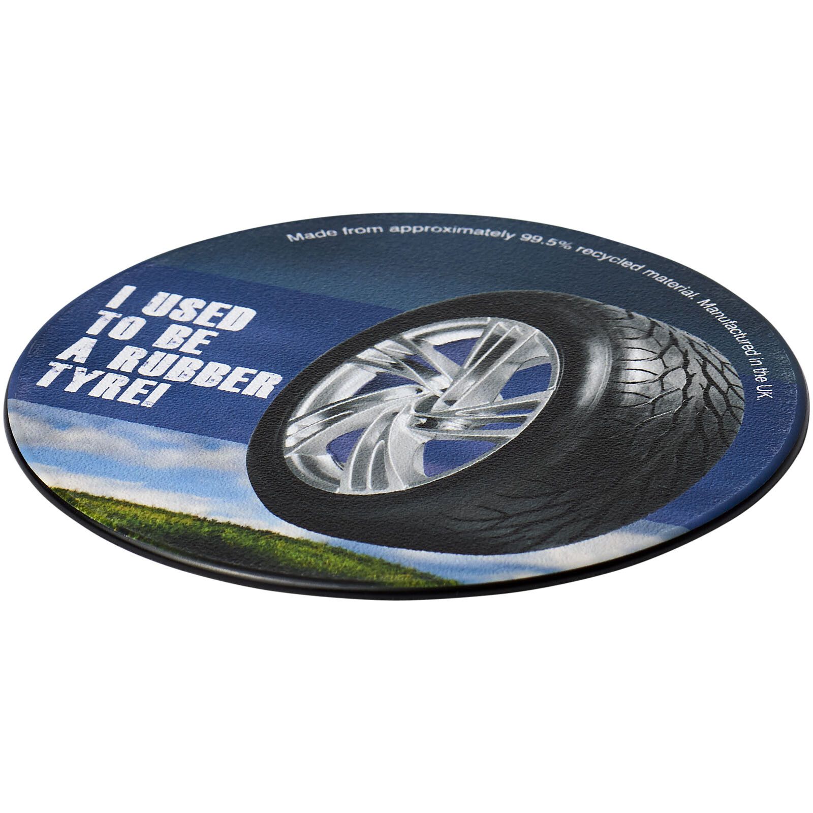 Brite-Mat runder Untersetzer mit Reifenmaterial - schwarz-176