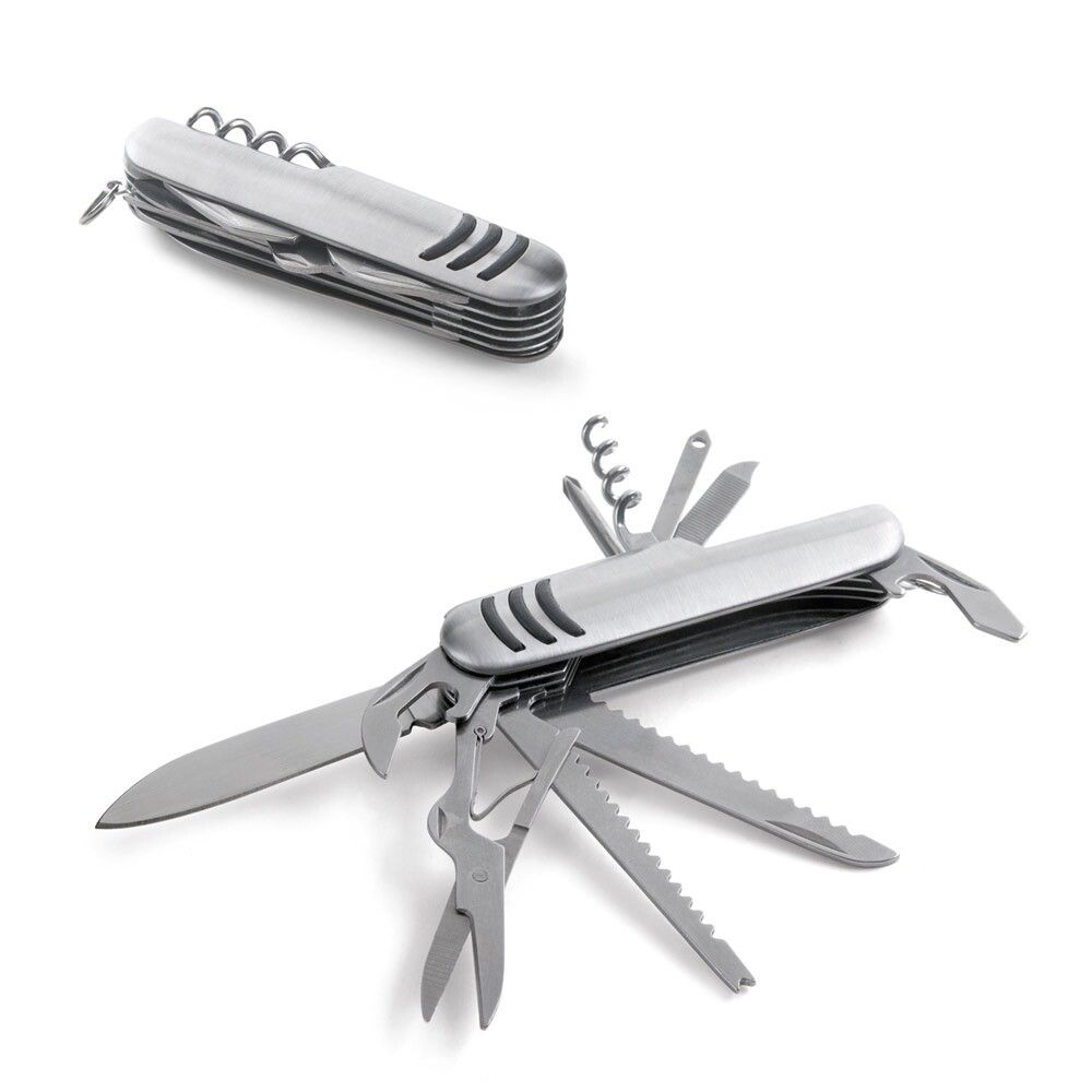 KAPRUN Multifunktions-Taschenmesser aus Edelstahl und Metall - satinsilber-867