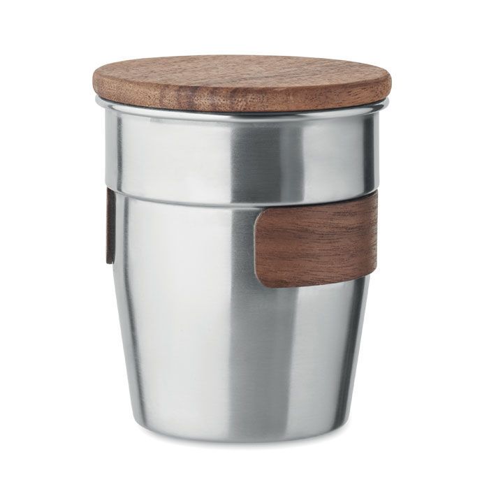Einwandiger Becher 350 ml WALNUT - mattsilber-512