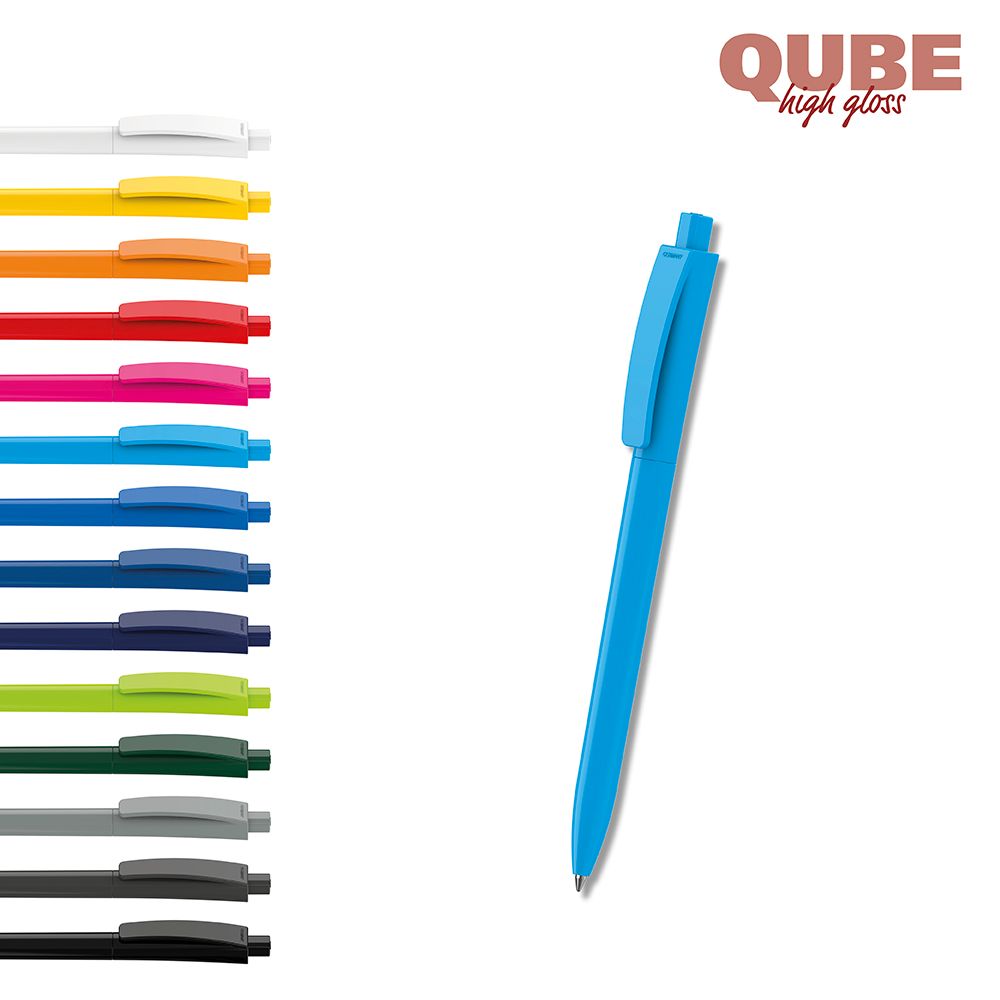 Druckkugelschreiber Qube high gloss - magenta-686