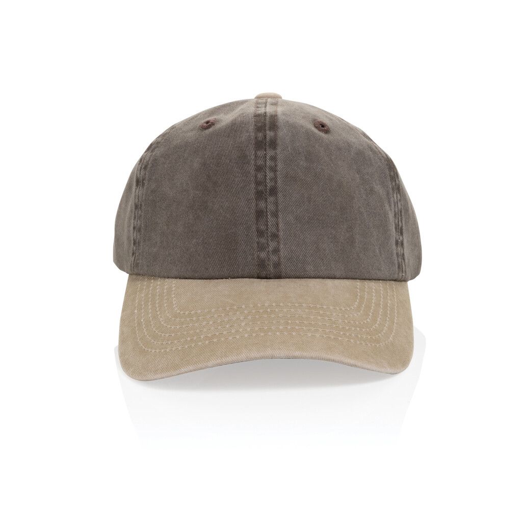 BEAU AWARE™ Two-Tone 6-Panel-Cap aus washed Cotton-Twill - braun-389