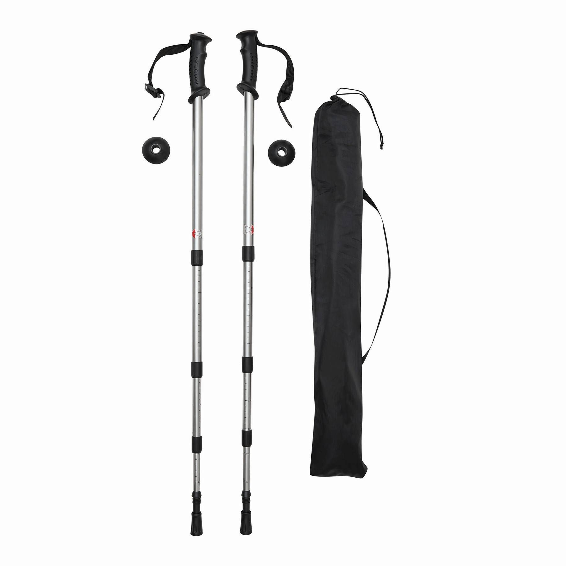 Ausziehbare Trekking-Stöcke FIT AND FUN - schwarz - silber-249