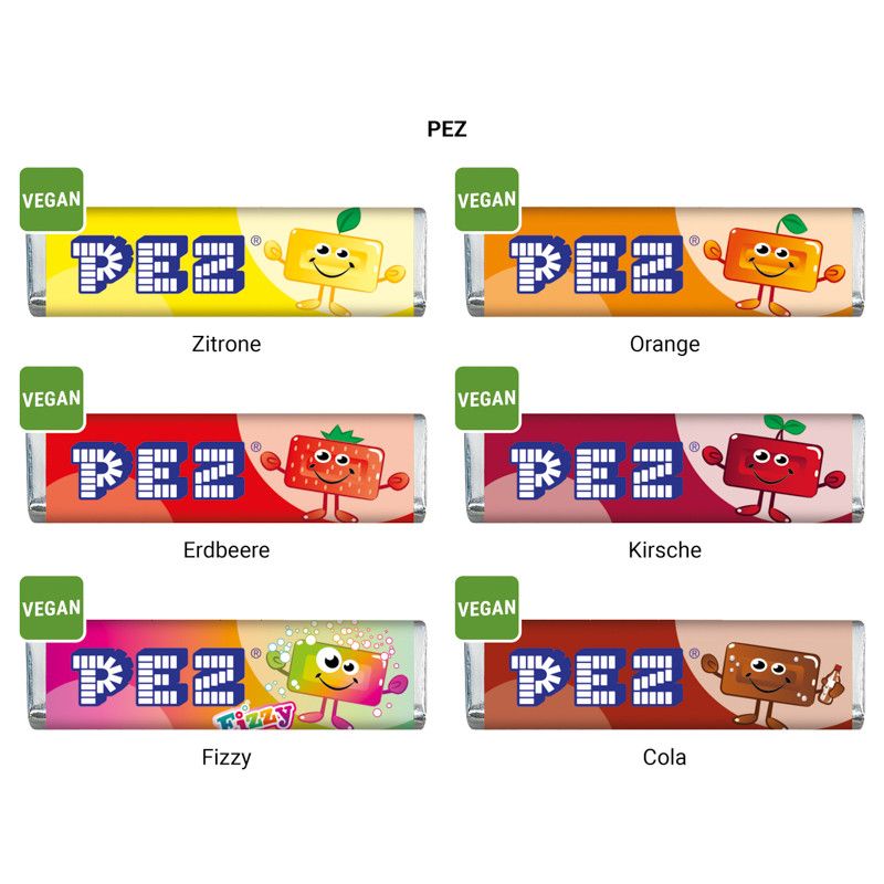 Werbekarte Visitenkartenformat, PEZ Bonbonriegel Erdbeere-358