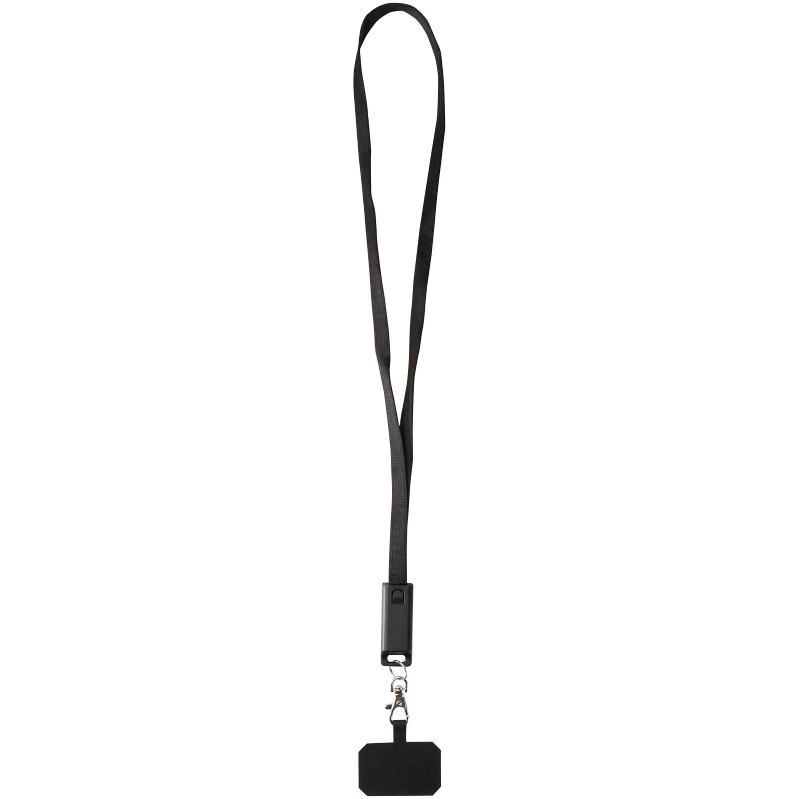 Franz 5 in 1 Lanyard Kabel  Kunststoff für Smartphones mit integrierter Datensynchronisierung und 65 W Schnellladefunktion - schwarz-404