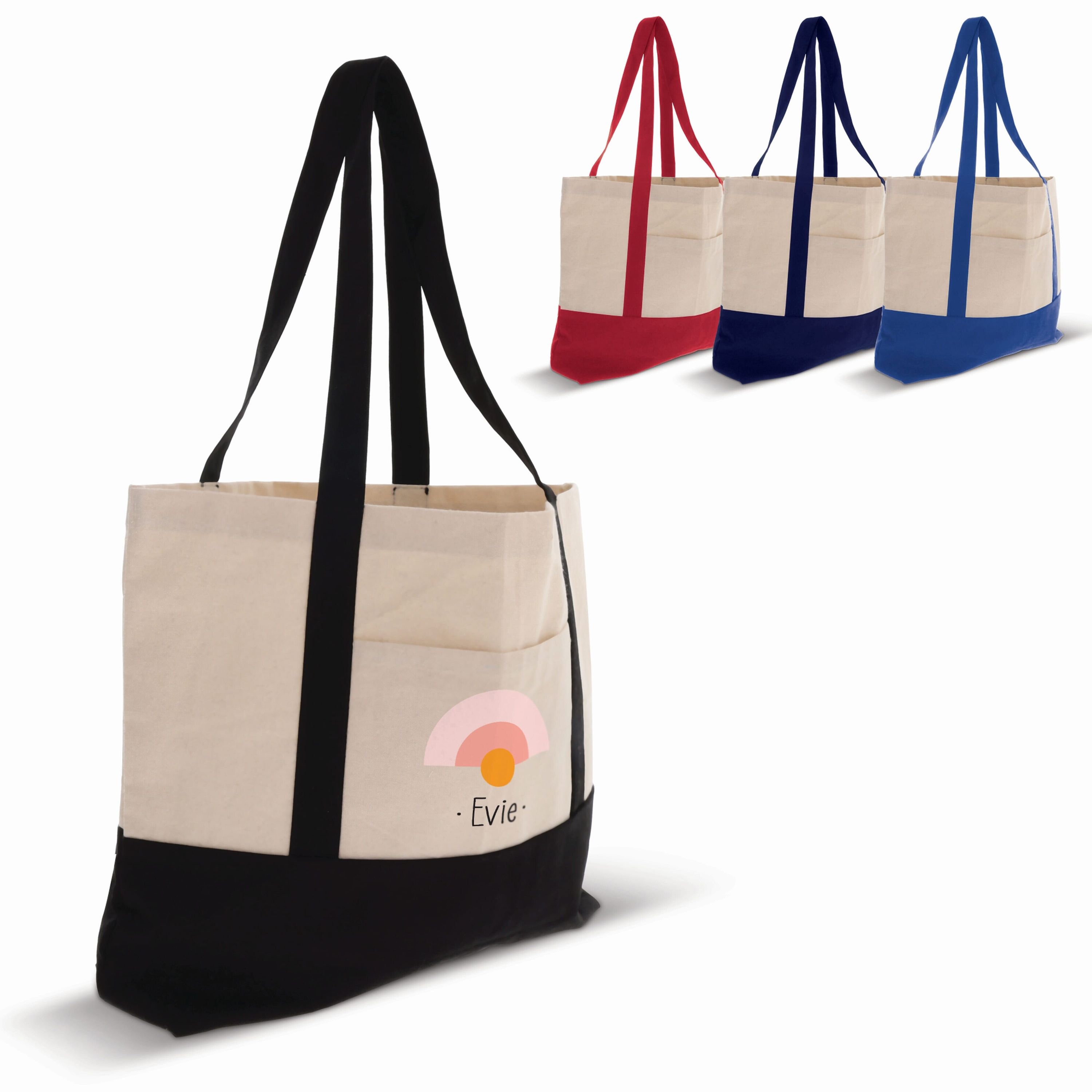 Strandtasche Baumwollsegeltuch OEKO-TEX® 280g/m² 42x10x30cm - blau-854