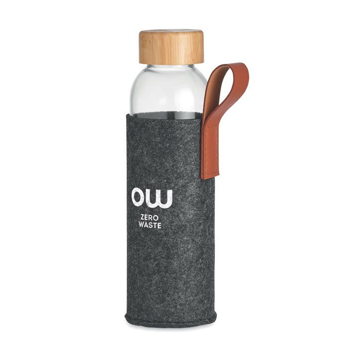 Trinkflasche Glas 500 ml THAI - steingrau-255