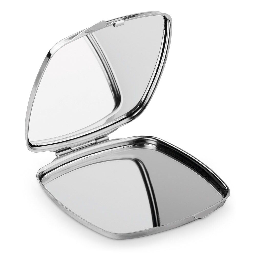 SHIMMER Doppelter Taschenspiegel aus Metall - silber-141