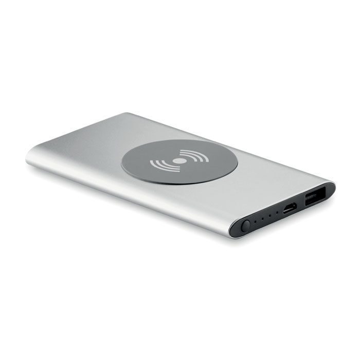 Ladestation mit Powerbank POWER&WIRELESS - mattsilber-846