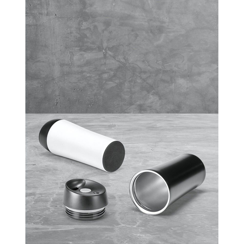 MONARDA Reisebecher aus Edelstahl und PP, 470 ml - grau-867
