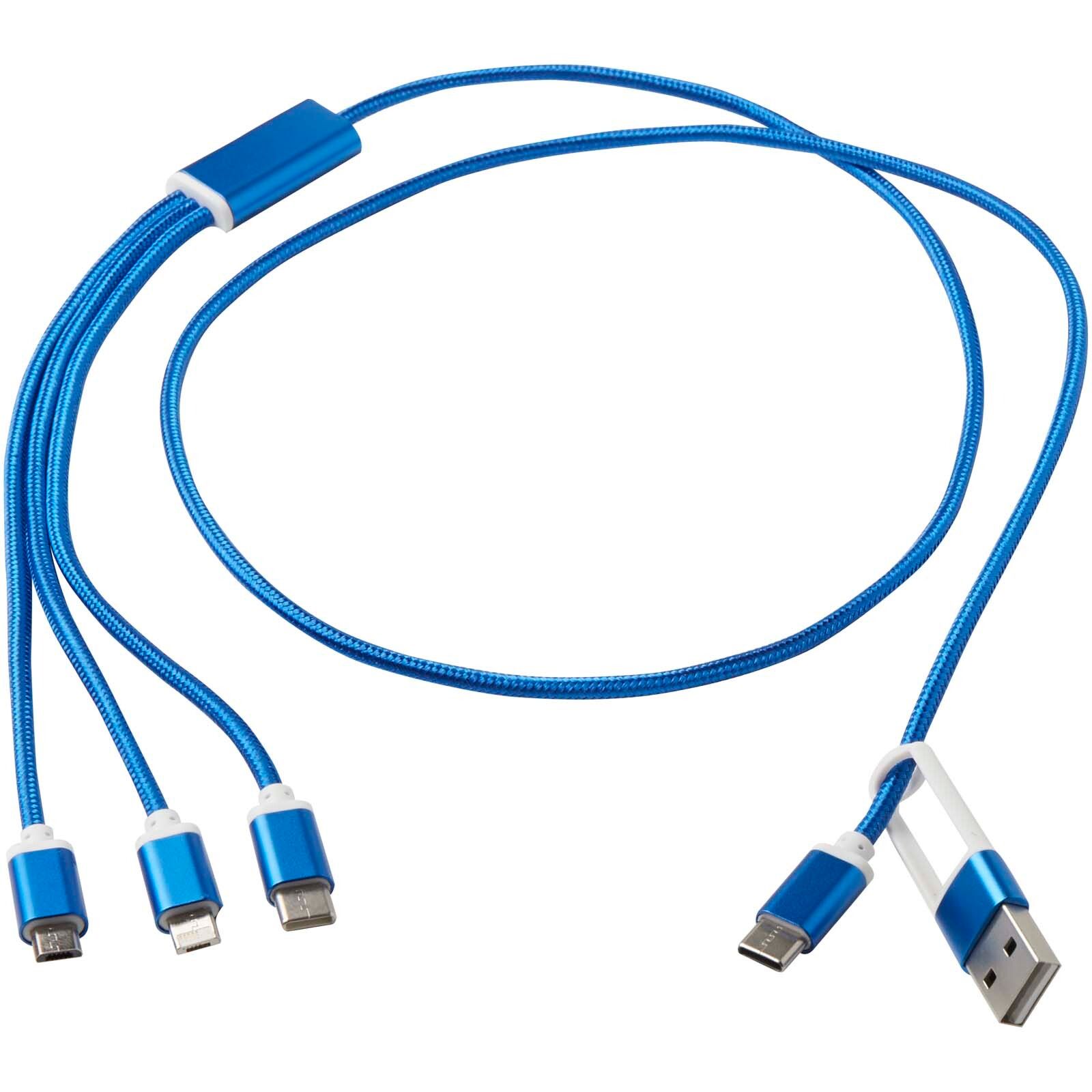 Versatile 5-in-1 Ladekabel aus recyceltem Aluminium - royalblau-51
