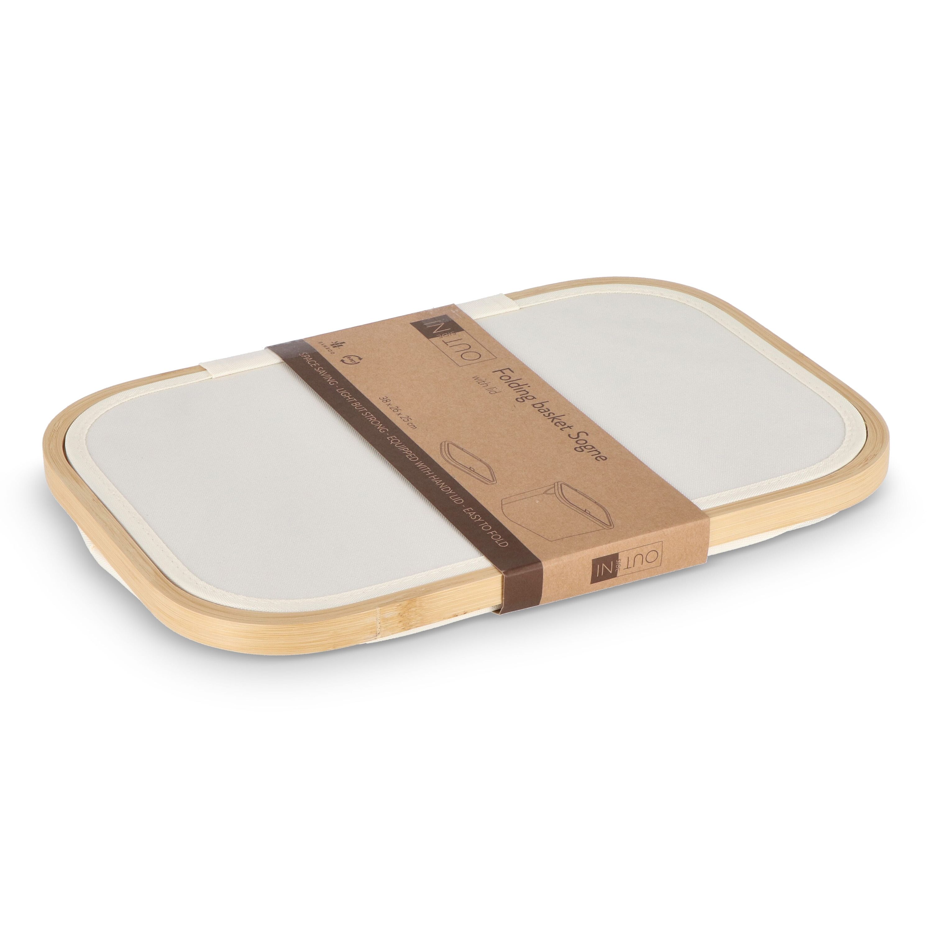 InSideOut faltbarer Korb mit Deckel Sogne 38 x 26 x 25cm rPET - natur-724