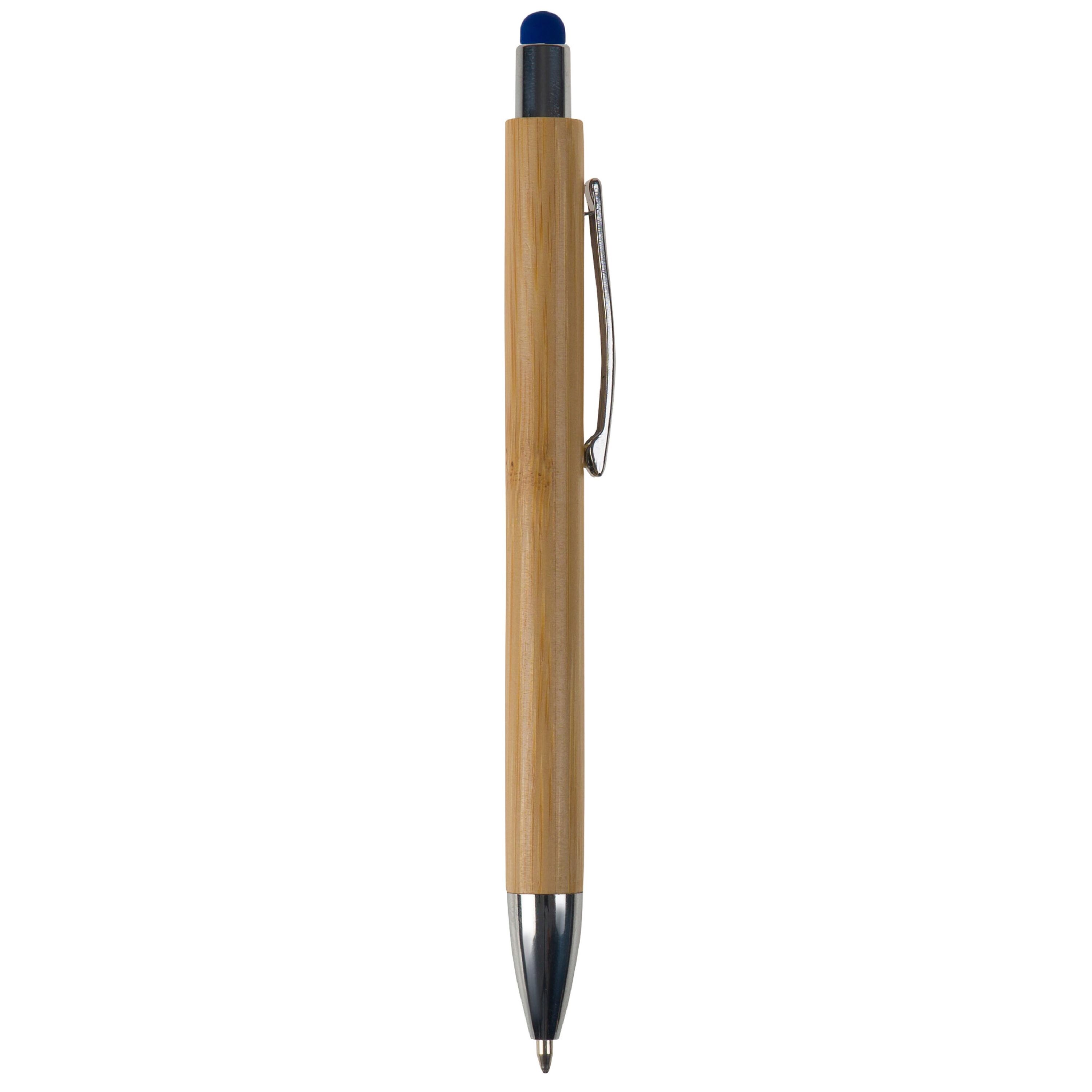 Bambus Kugelschreiber New York mit Touchpen - blau-2
