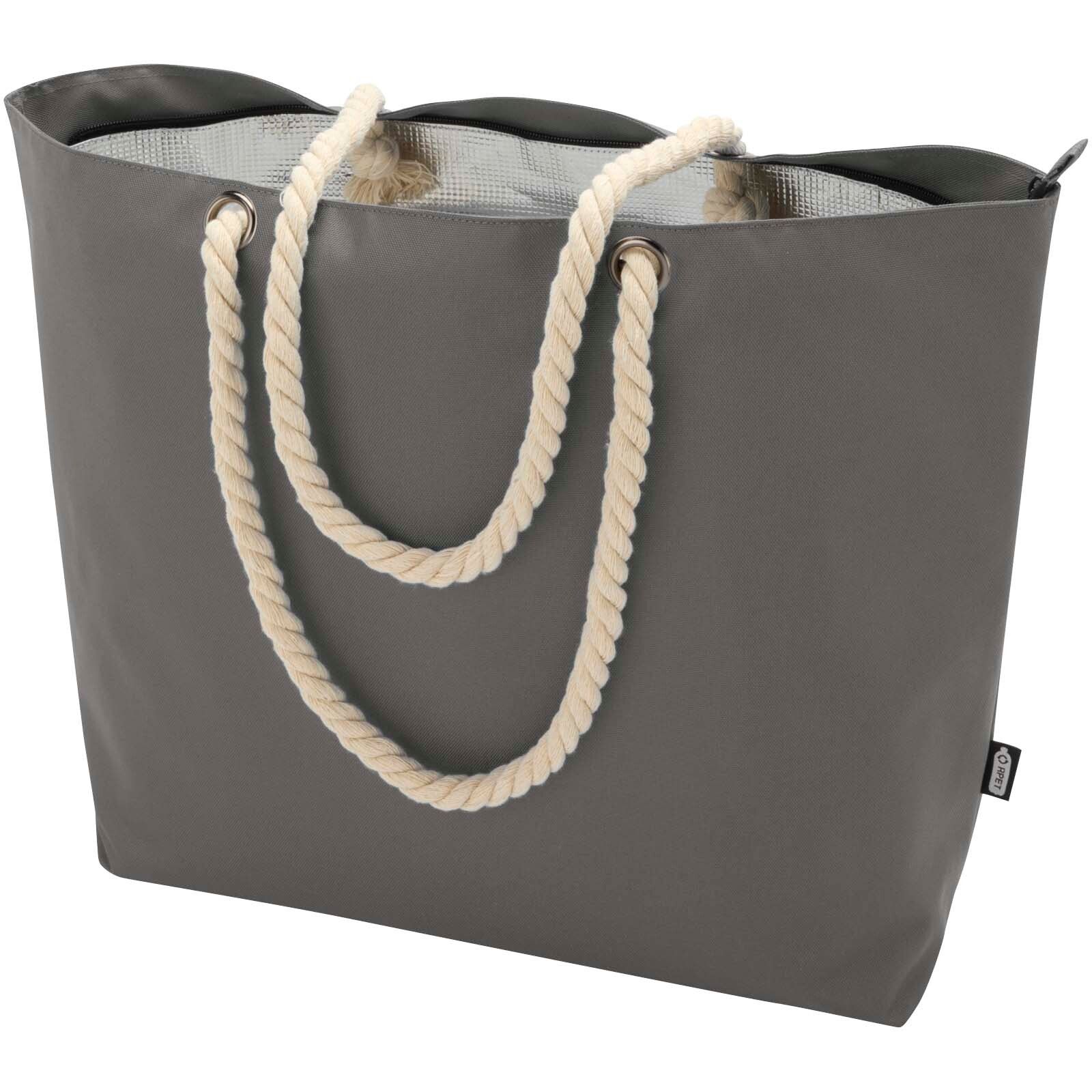 Panama Strandkühltasche mit Kordelgriffen aus recyceltem GRS-Material, 23L - grau-578
