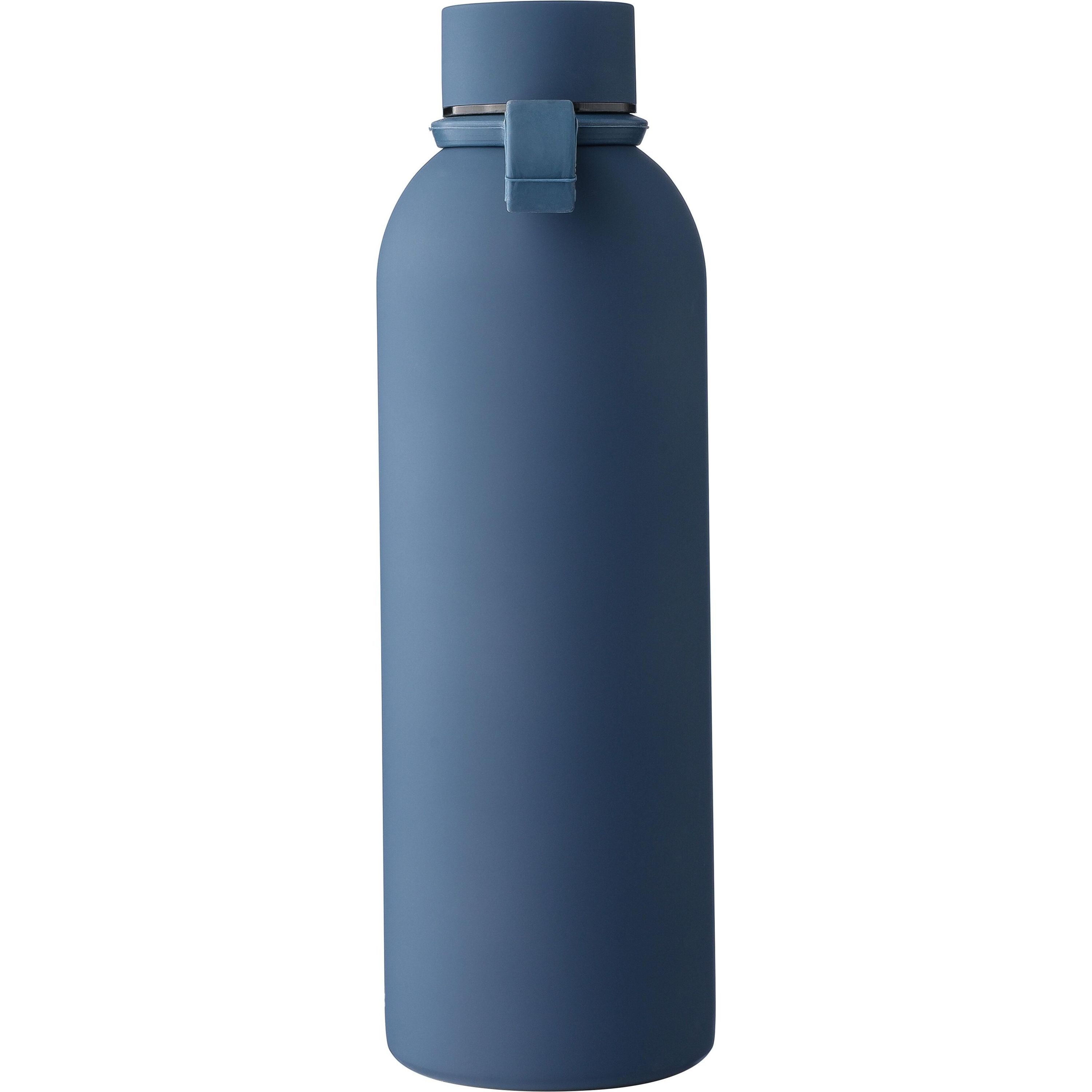 Doppelwandige Trinkflasche aus recyceltem Edelstahl (500 ml) Sena - schwarz-690