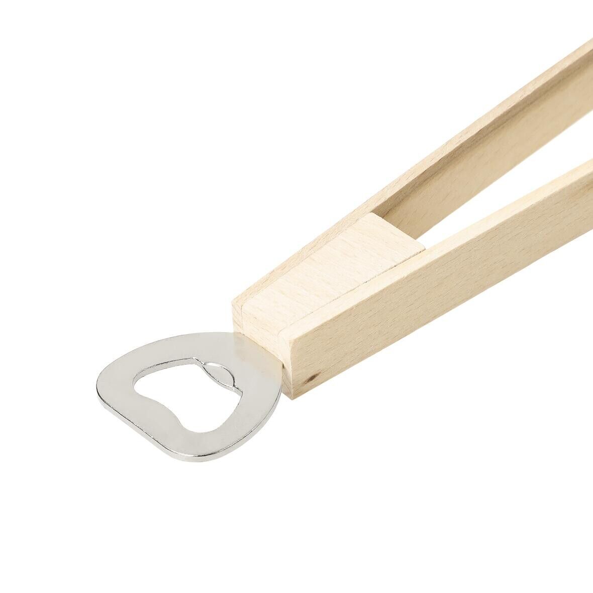 Holz-Grillzange Opener mit Kapselheber, 43 cm - natur-291
