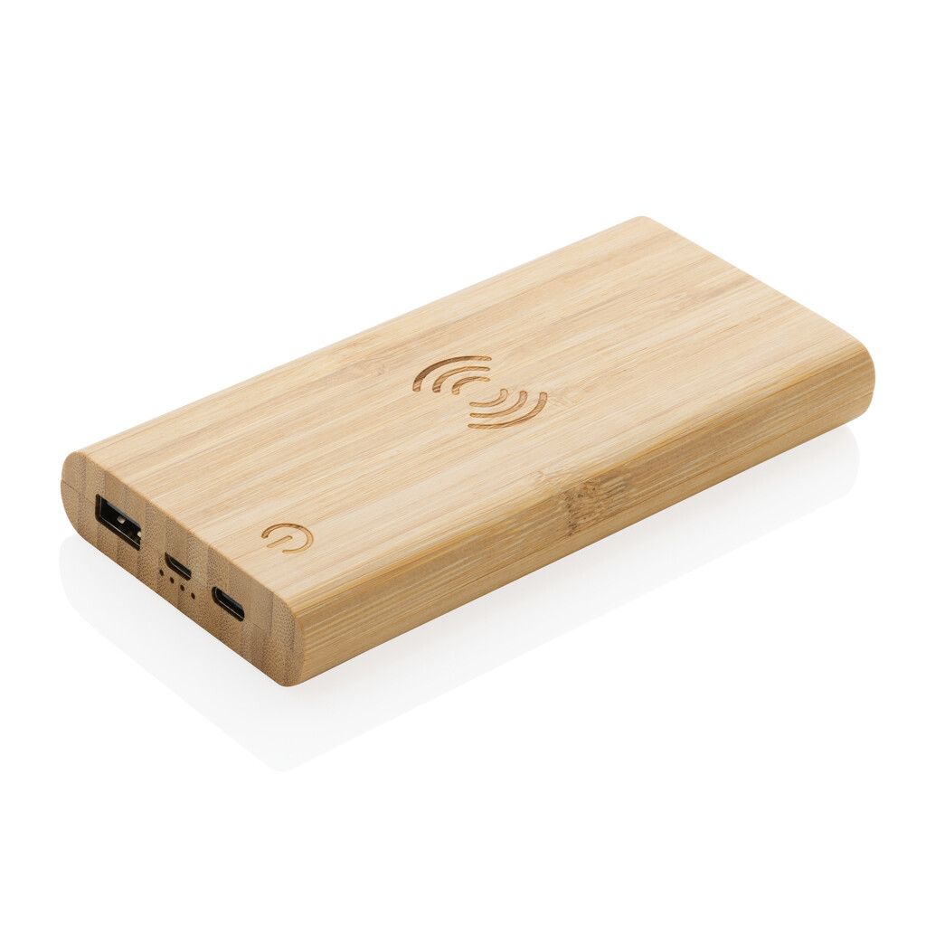 8.000mAh Bambus-Wireless-Powerbank - braun-561