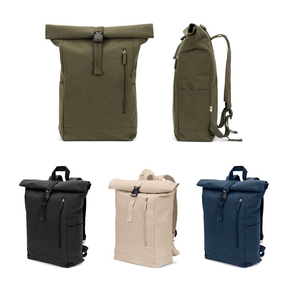 SAINT Roll-Top-Rucksack aus recyceltem Baumwolle und recyceltem Polyester (380 g/m²) - natur-618