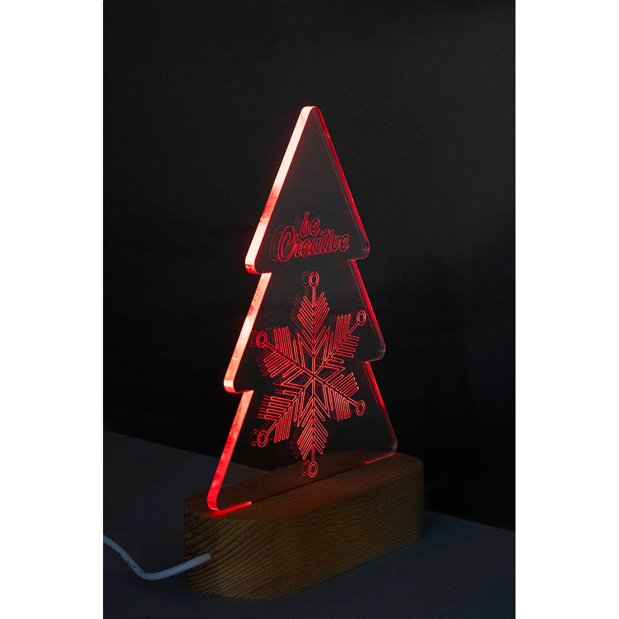 Woodify Xmas Weihnachtsbaum LED-Lichttrophäe - transparent - natur-135
