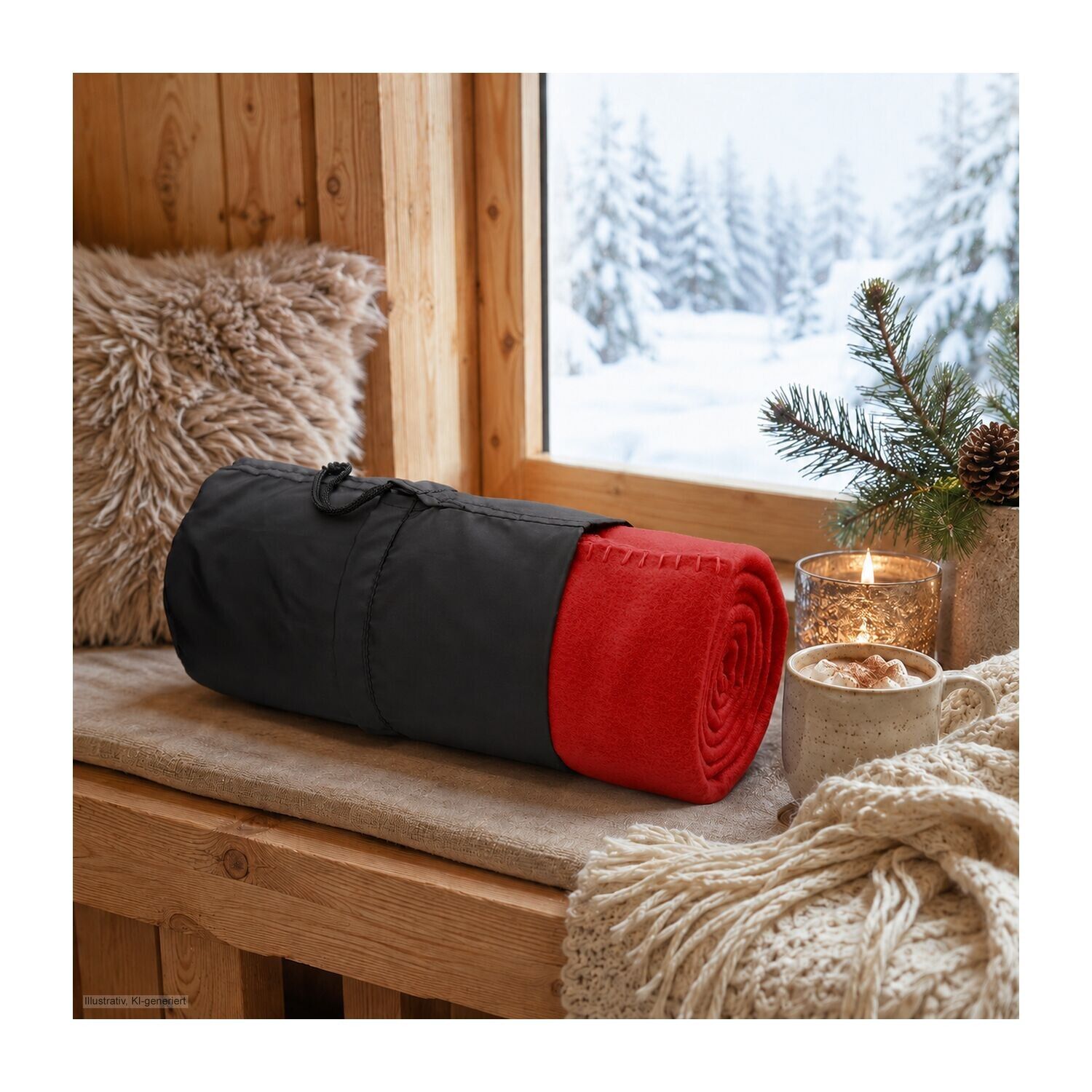 Fleecedecke Basic - 120x150 cm - 180 g/m² - rot-573