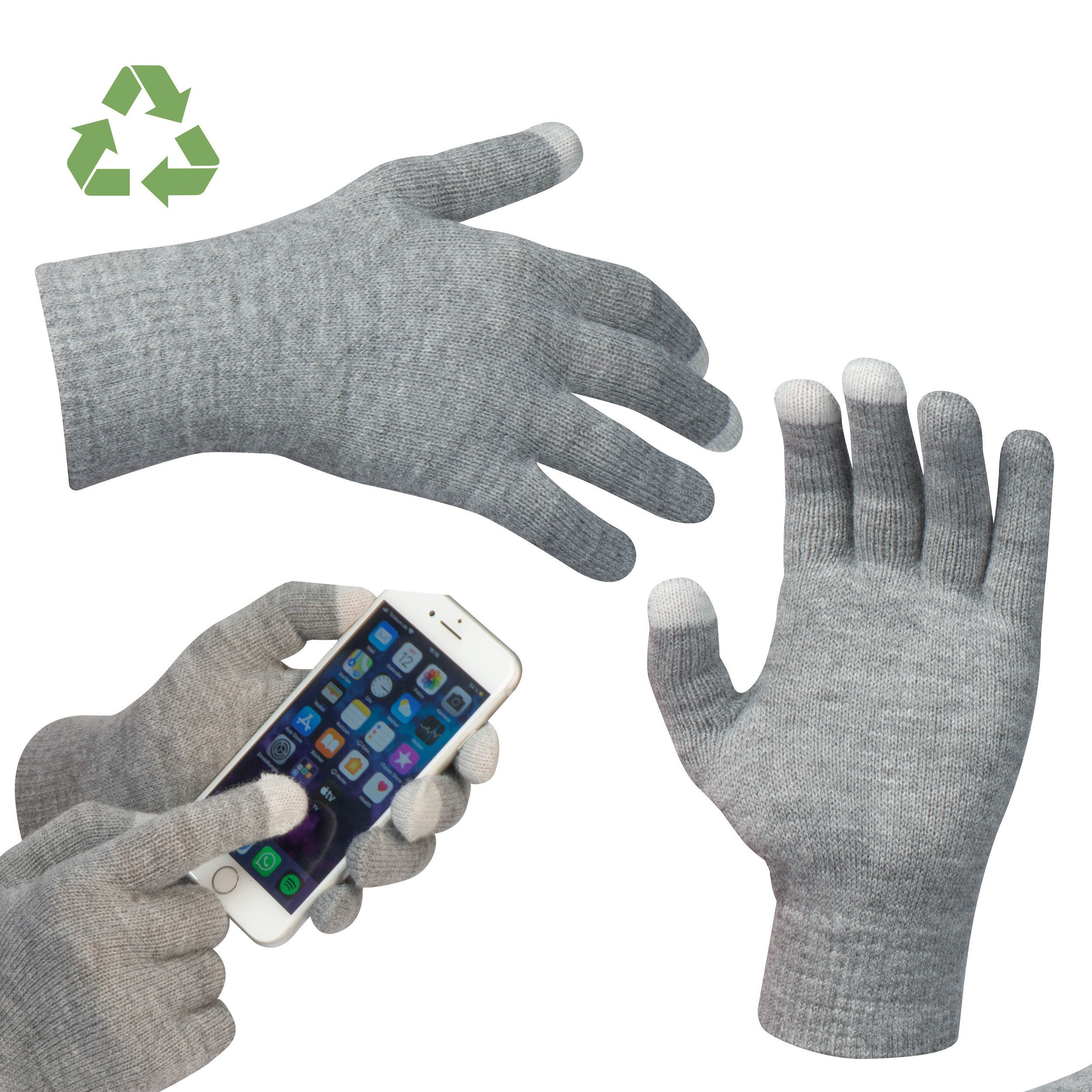 Handschuhe mit Touchfingern - silbergrau-566