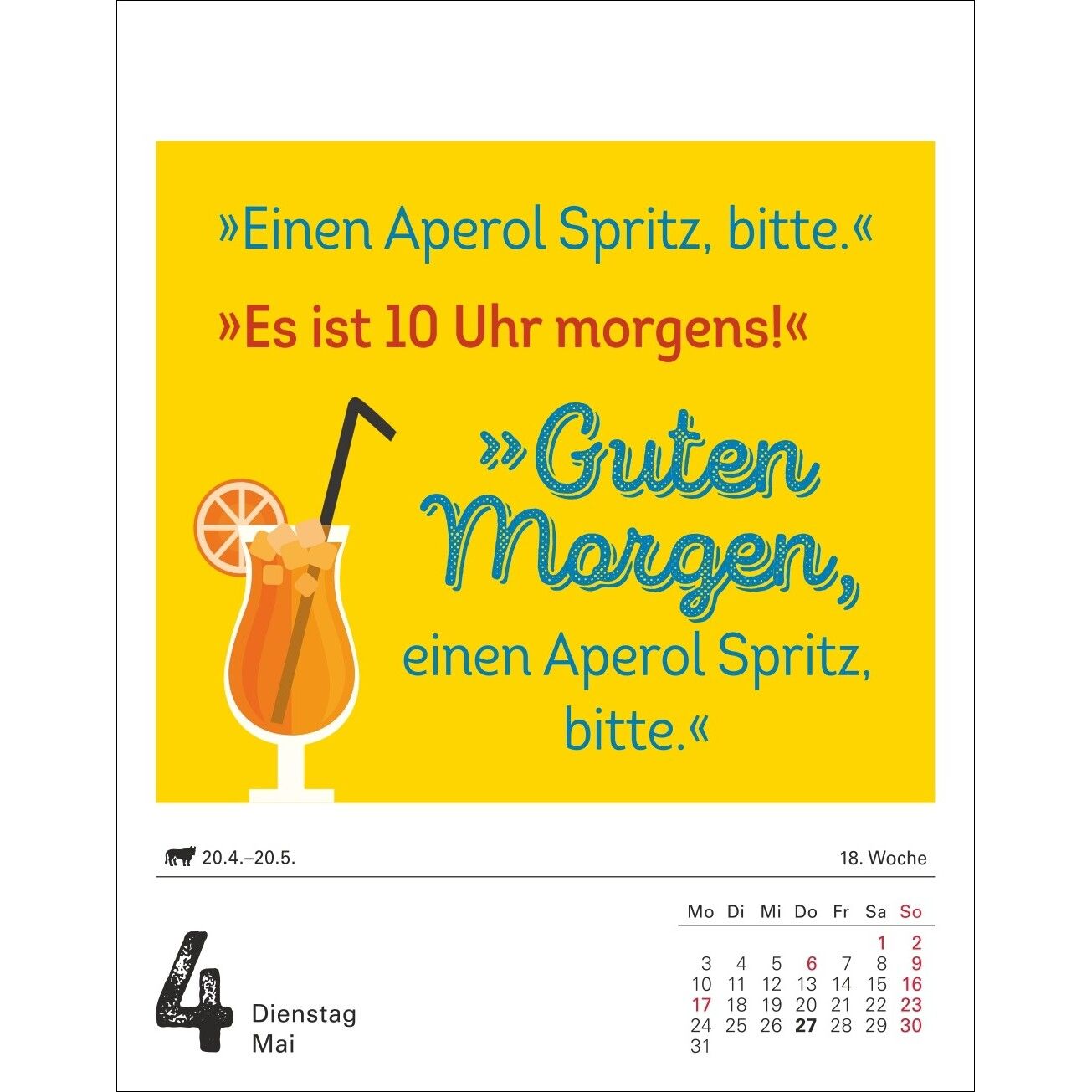 Lange Rede kurzer Gin Tagesabreißkalender-761