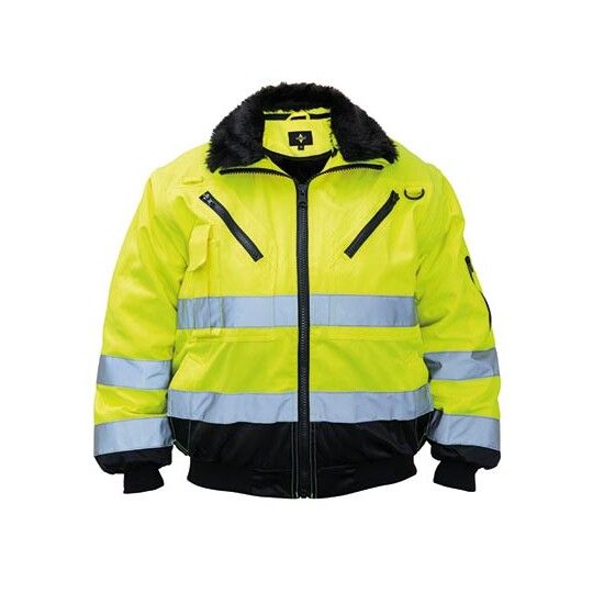 Robust 4-in-1 Hi-Vis Pilot Jacket Oslo - signal yellow - black-889