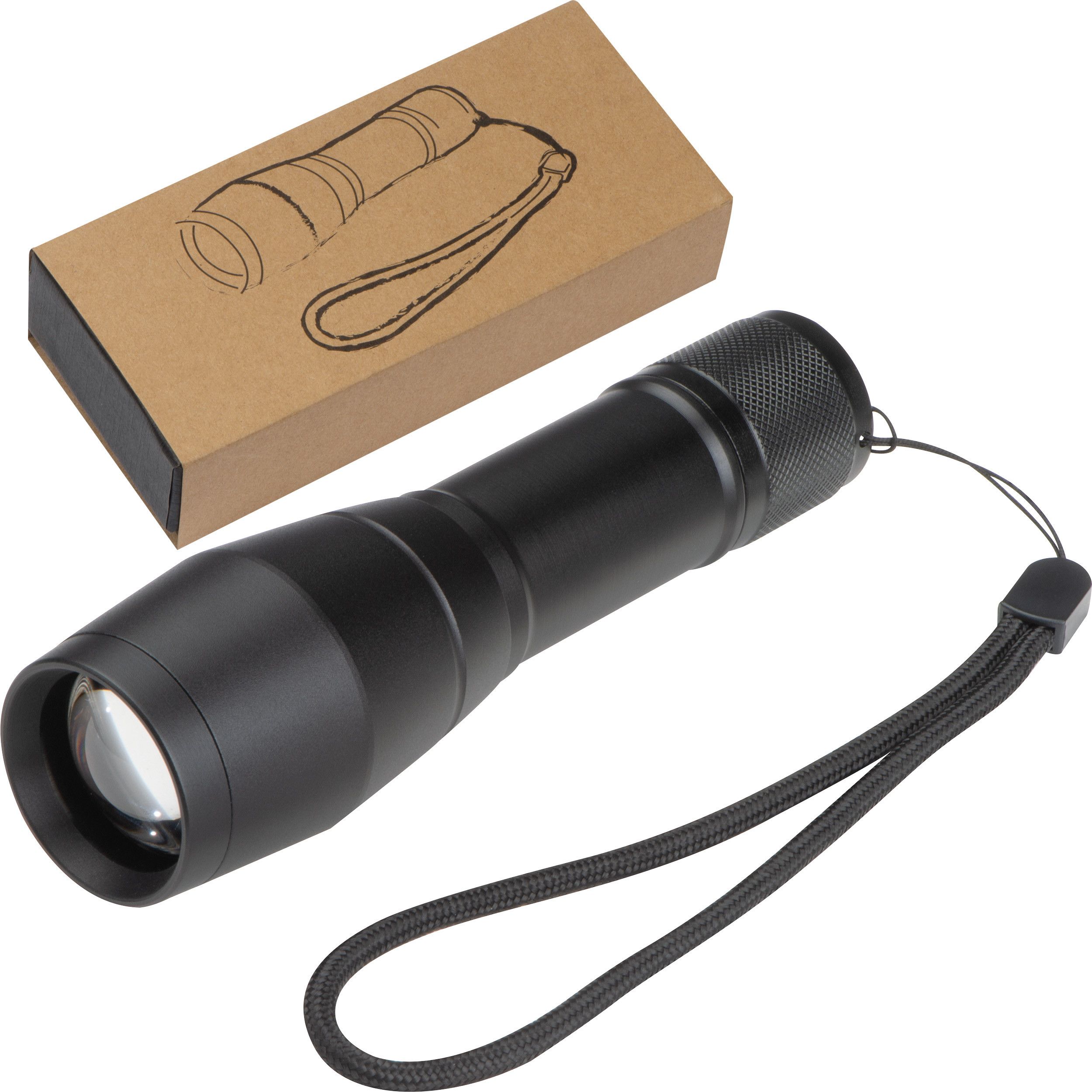 LED Taschenlampe mit 3 verschiedenen Lichtfunktionen - schwarz-86