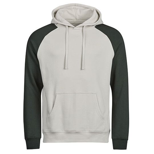 UNLABELED Two-Tone Hooded Sweatshirt - cement - dark green-478