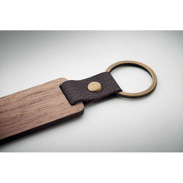 Schlüsselring Walnuss und PU NAWKEY - holz-651