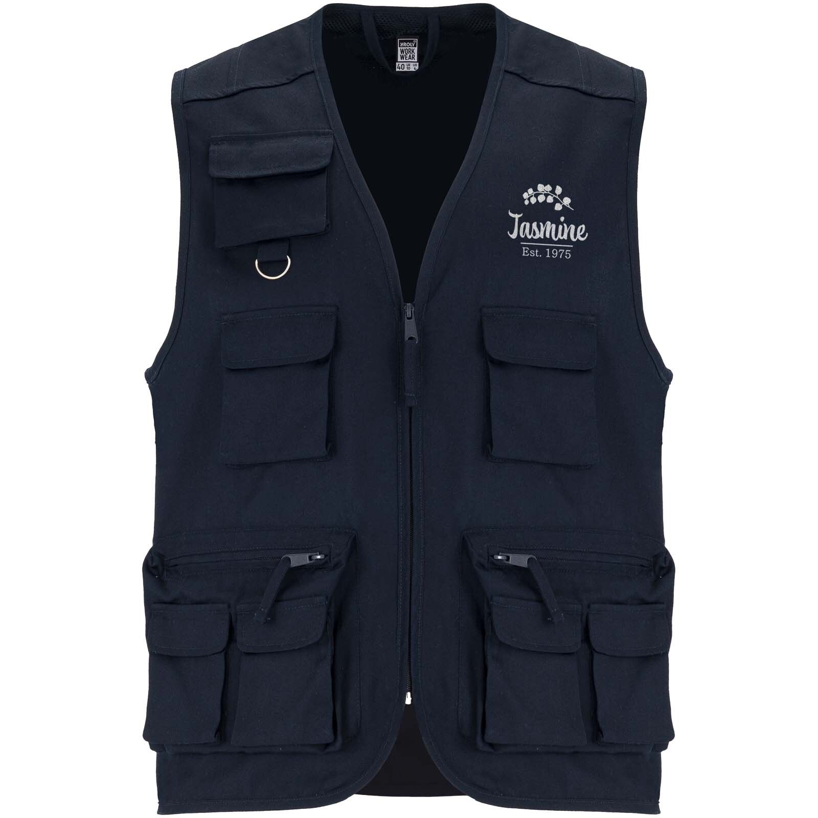 Venera Arbeitsweste mit V-Ausschnitt und mehreren Taschen, 200 g/m2  - marineblau-455