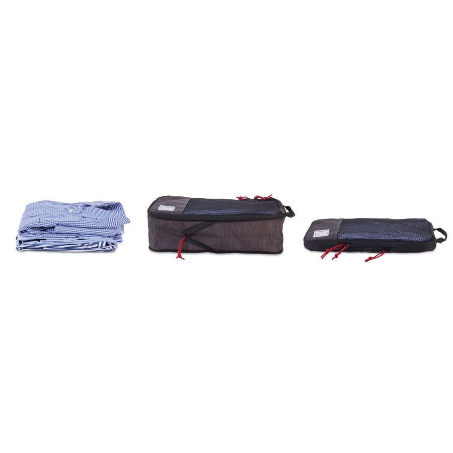 Troika Reise-Kompressionstaschen Set BUSINESS PACKING CUBES - anthrazit - schwarz-967