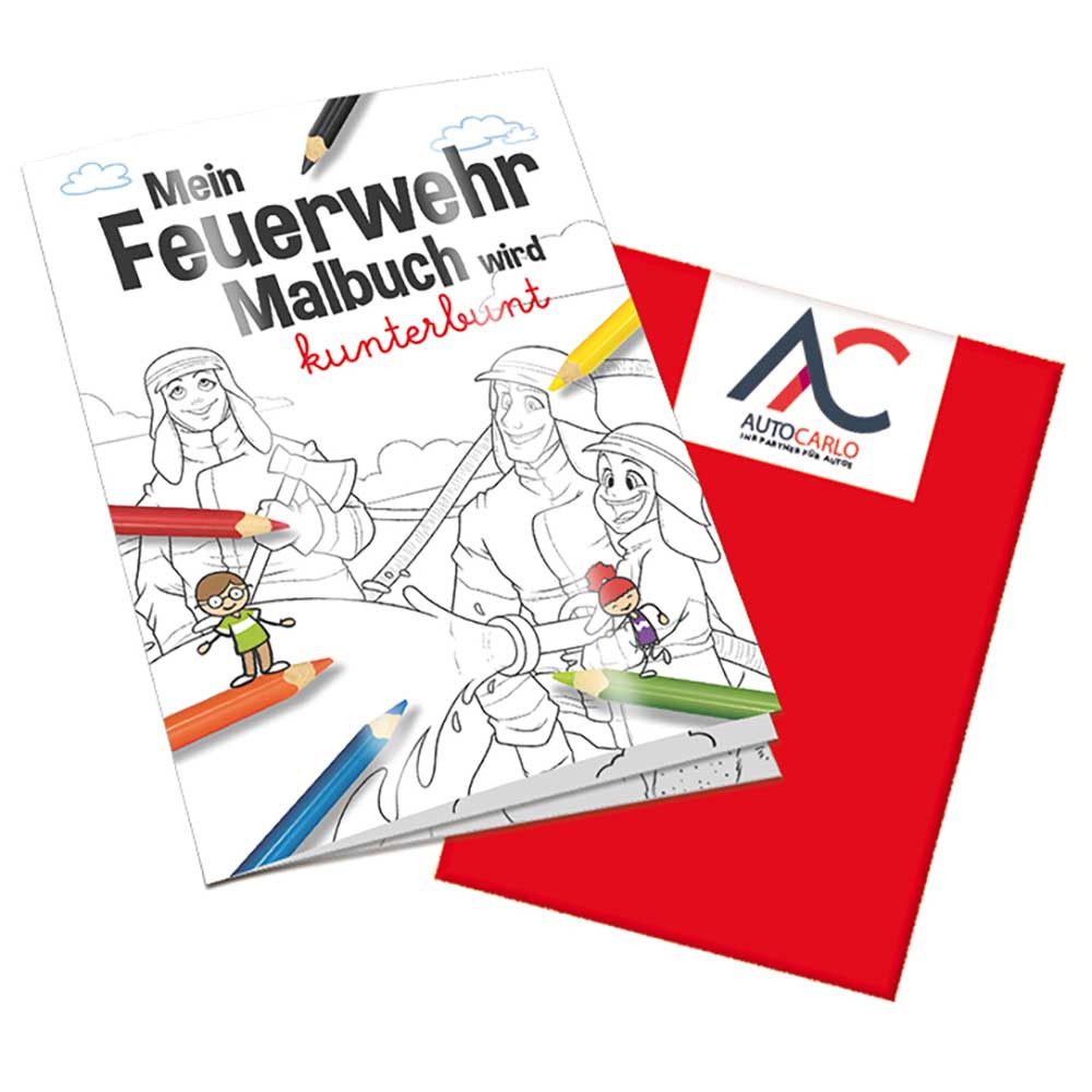 Malbuch / Mal-Set A6 - Feuerwehr - Malbuch mit 2-c Logoeindruck-942
