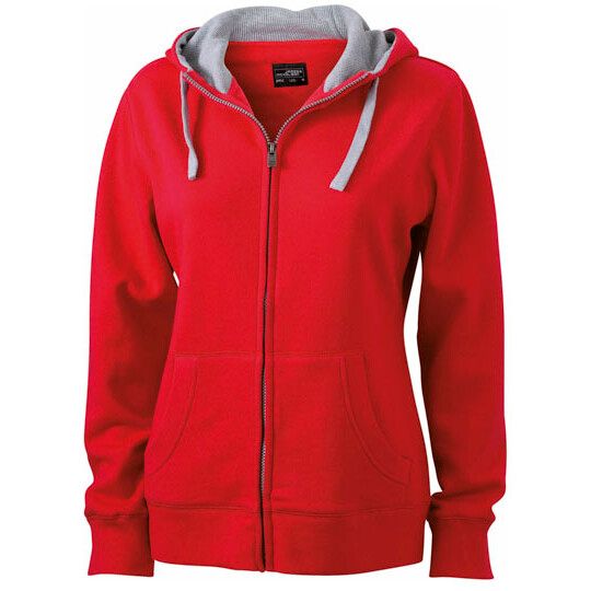 Ladies´ Lifestyle Zip-Hoody - off white - grey heather-923