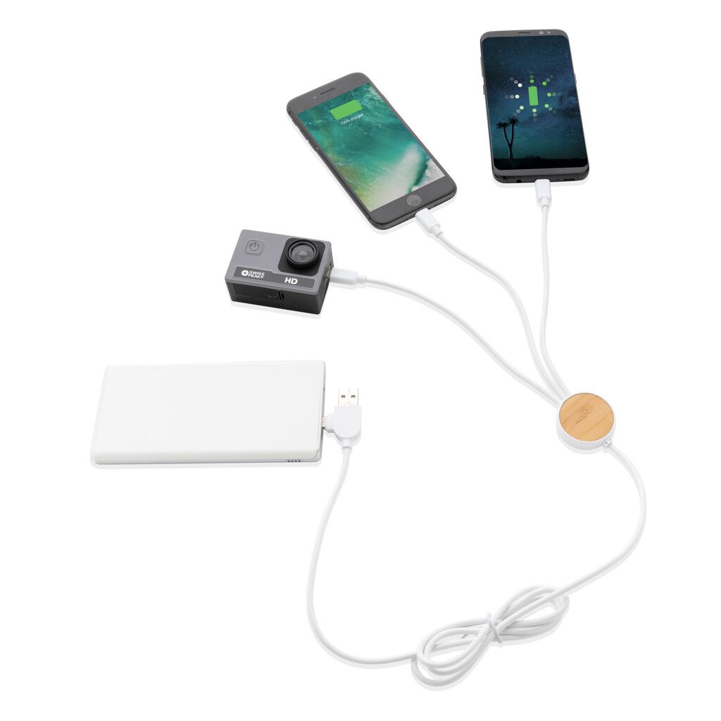 Ontario 6-in-1 Kabel aus RCS recyceltem Kunststoff - weiß-642
