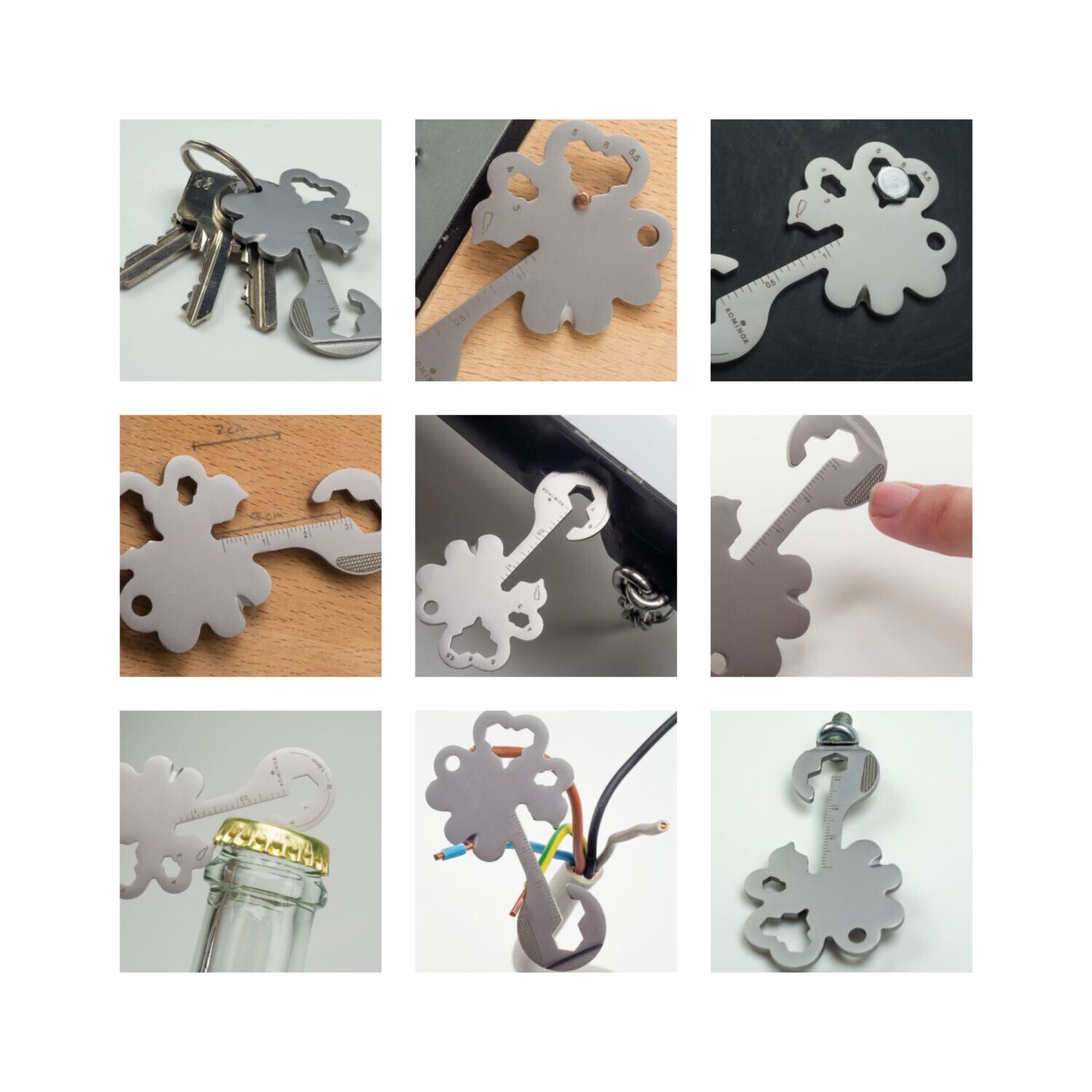 ROMINOX® Key Tool Lucky Charm - 19 functions (Kleeblatt Glücksbringer)-167