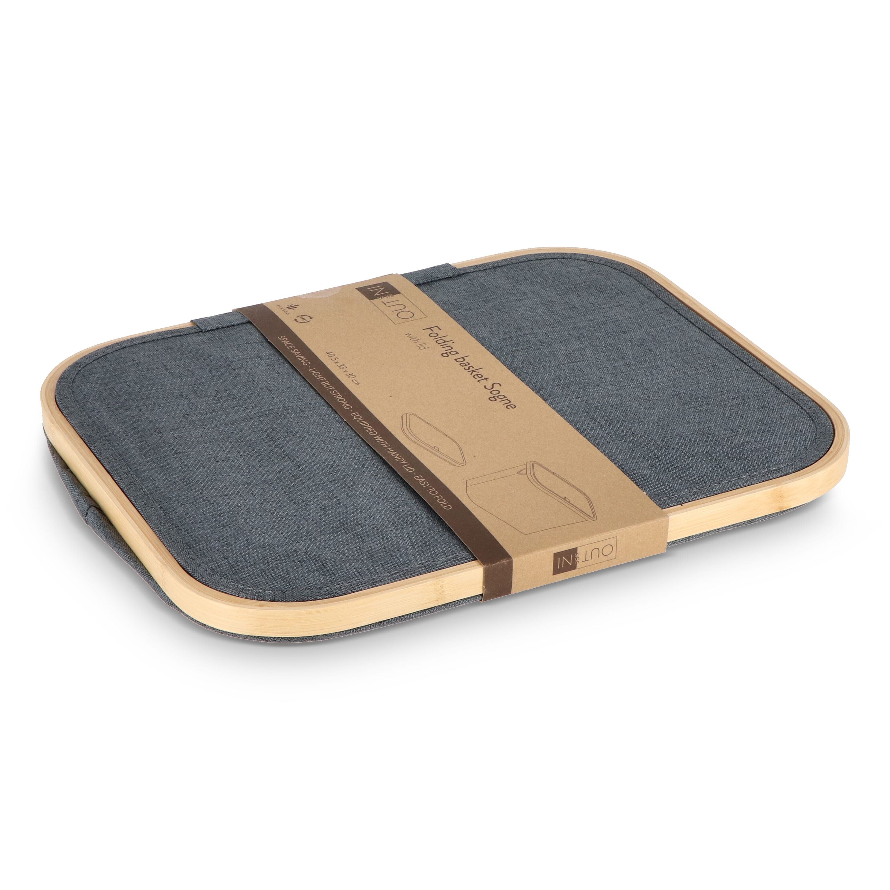 InSideOut faltbarer Korb mit Deckel Sogne 40,5 x 33 x 30cm rPET - dunkelgrau-229