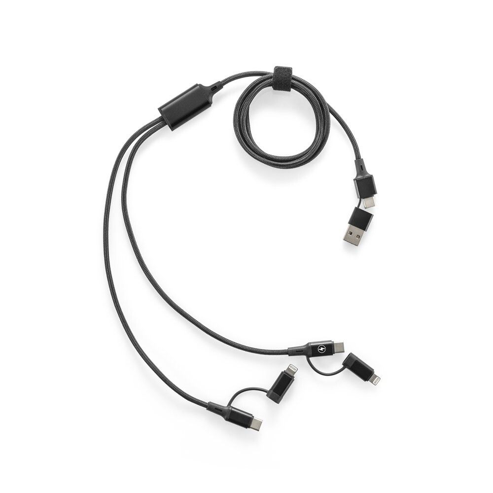 BERTOZZI Superschnell 6in1 USB-Kabel aus Aluminium und recyceltem PET - schwarz-71